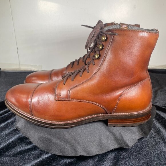Vintage Steve Madden Men\'s 8.5 , Brown Leather Lace Up Boot with inside zippers main image 10